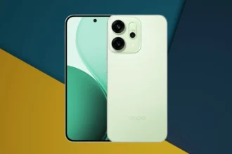 Oppo Reno 14FS 5G leaked image with triple rear camera, AMOLED display and 6000mAh battery in green and blue colors