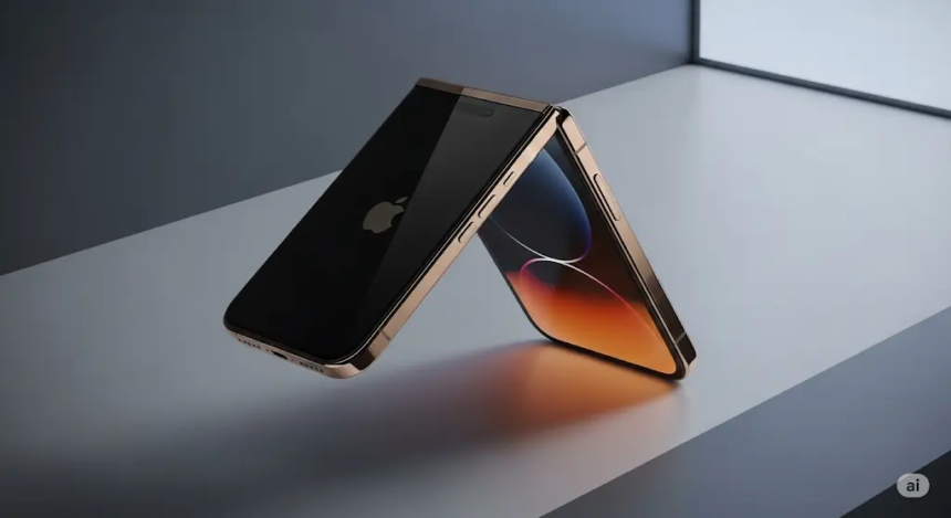 Apple iPhone Fold 2026 का लीक डिज़ाइन, प्रीमियम फोल्डेबल लुक में गोल्डन फिनिश के साथ