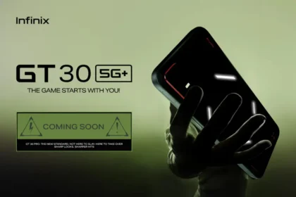 Infinix GT 30 5G+ teaser with LED gaming design and tagline The Game Starts With You