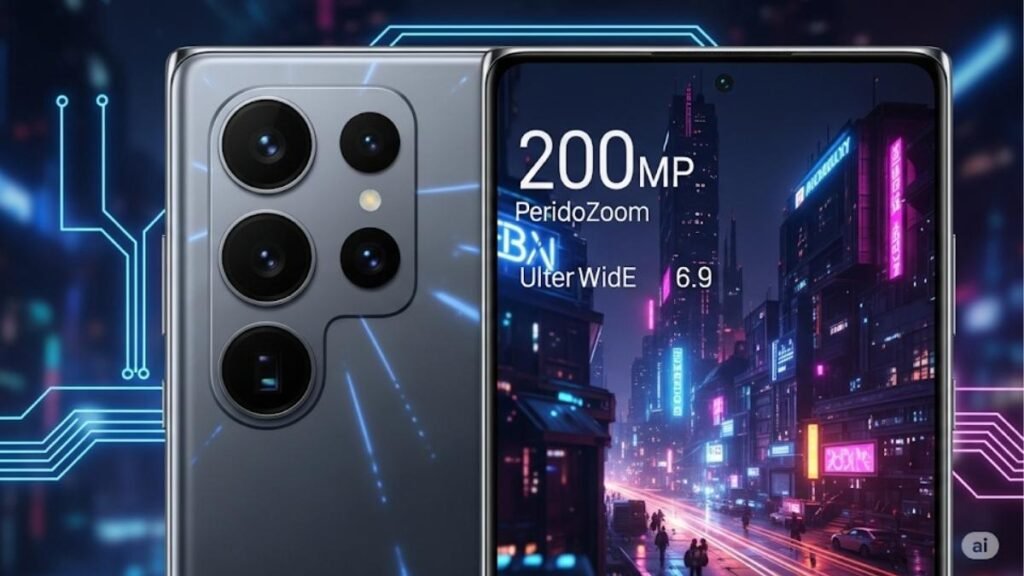 Samsung Galaxy S26 Ultra concept image with quad camera, 200MP sensor, sleek design and AMOLED display